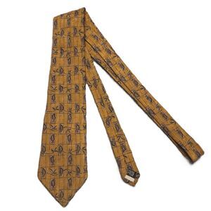Stafford Executive Neck Tie 100% Silk  Yellow Geometric Abstract